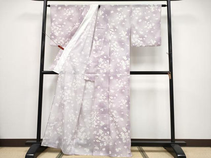 平和屋着物＊夏物 小紋 絽 舞花文 暈し染め 洗える着物 CABF2490tx