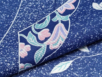 平和屋着物＊夏物 小紋 絽 更紗花文 洗える着物 CABF2491tx