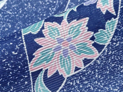 平和屋着物＊夏物 小紋 絽 更紗花文 洗える着物 CABF2491tx