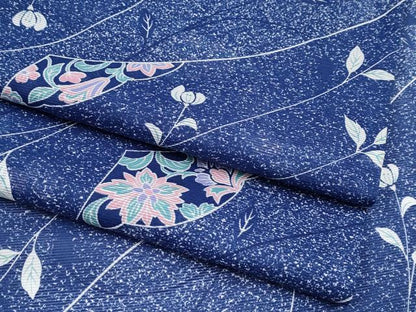 平和屋着物＊夏物 小紋 絽 更紗花文 洗える着物 CABF2491tx