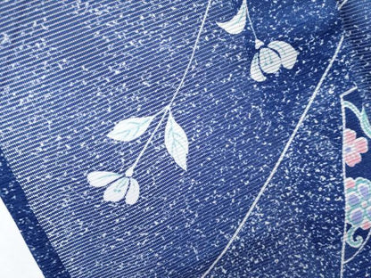 平和屋着物＊夏物 小紋 絽 更紗花文 洗える着物 CABF2491tx