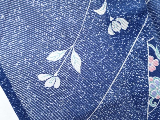 平和屋着物＊夏物 小紋 絽 更紗花文 洗える着物 CABF2491tx