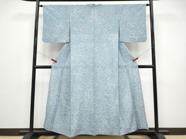 平和屋着物＊夏物 小紋 絽 水玉 洗える着物 CABF2492tx