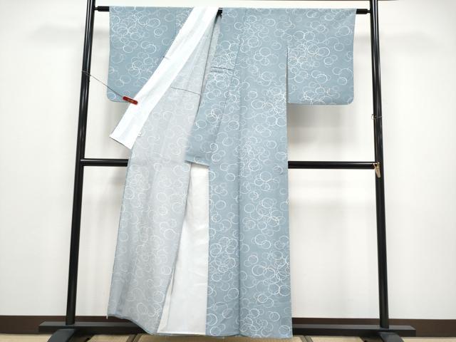 平和屋着物＊夏物 小紋 絽 水玉 洗える着物 CABF2492tx