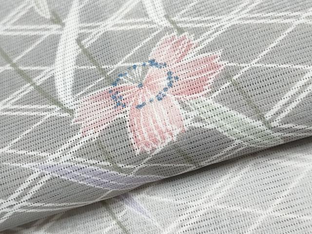 平和屋着物＊夏物　小紋　絽　枝花文　洗える着物　CABB1709ou 平和屋着物＊夏物 小紋 絽 枝花文 暈し染め 洗える着物 CABF2495tx