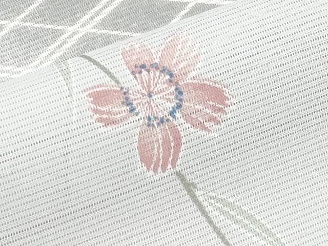 平和屋着物＊夏物　小紋　紗　手描き　枝花文　洗える着物　AABC1840jd 平和屋着物＊夏物 小紋 絽 枝花文 暈し染め 洗える着物 CABF2495tx
