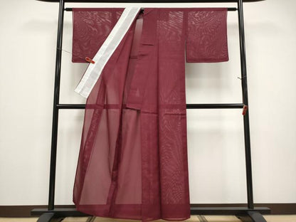平和屋着物＊夏物 色無地 絽 葡萄色 洗える着物 未使用 CABF2500tx