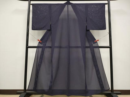 平和屋着物＊夏物 色無地 絽 黒紅色 洗える着物 未使用 CABF2502tx