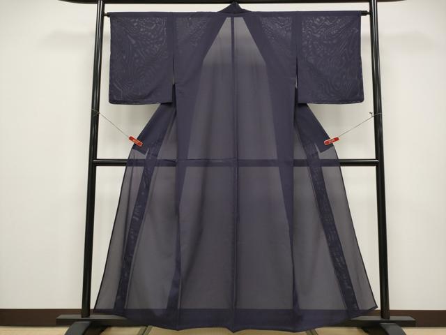 平和屋着物＊夏物 色無地 絽 黒紅色 洗える着物 未使用 CABF2502tx