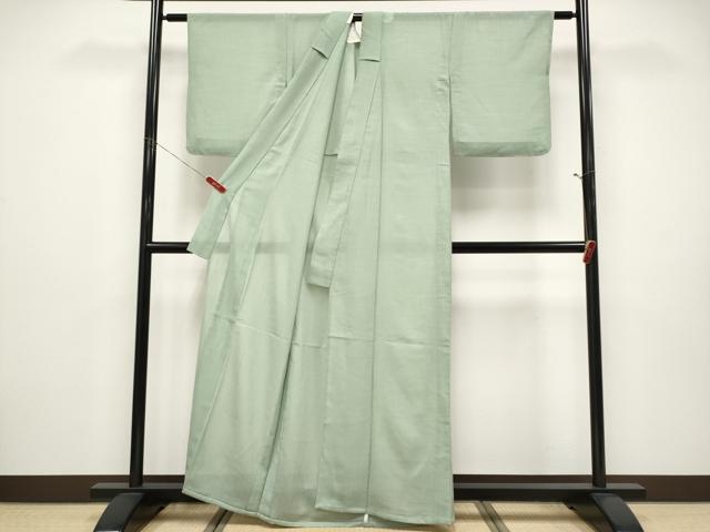 平和屋着物＊夏物 色無地 紗 裏葉柳色 洗える着物 CABF2506tx