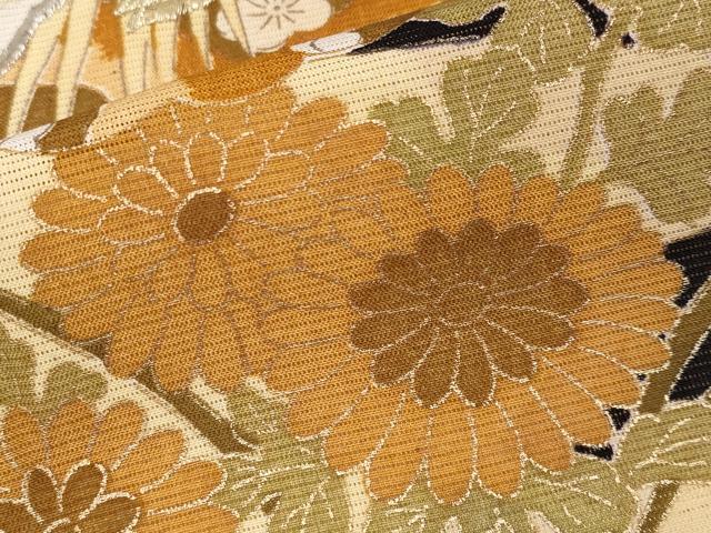 平和屋着物＊夏物　黒留袖　絽　刺繍　尾長鳥枝花文　金彩　洗える着物　CABF2508tx 平和屋着物＊夏物 黒留袖 絽 刺繍 尾長鳥枝花文 金彩 洗える