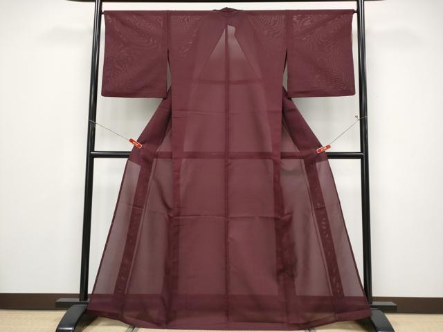 平和屋着物＊夏物　色無地　絽　葡萄色　洗える着物　CABF2509tx 平和屋着物＊夏物 色無地 絽 葡萄色 洗える着物 CABF2509tx