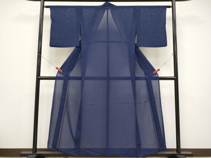 平和屋着物＊夏物 色無地 絽 濃紺地 正絹 逸品 CABF2514tx