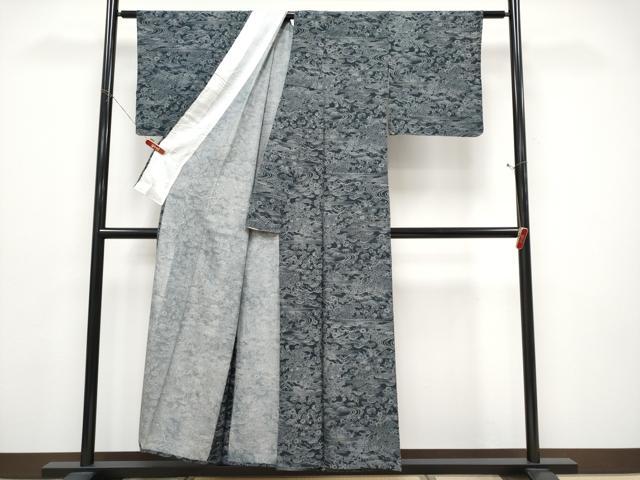 平和屋着物＊夏物 小紋 絽 流水籬花文 正絹 逸品 CABF2516tx