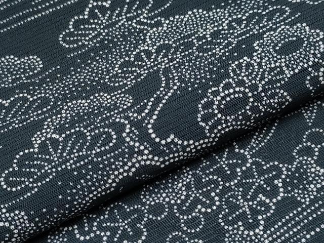 平和屋着物＊夏物 小紋 絽 流水籬花文 正絹 逸品 CABF2516tx