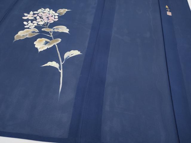 平和屋着物＊夏物 訪問着 作家物 絽 紫陽花 正絹 逸品 未使用 CABF2517tx