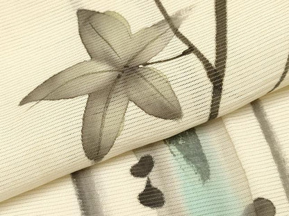 平和屋着物＊夏物 訪問着 絽 手描き 枝楓文 正絹 逸品 CABF2518tx