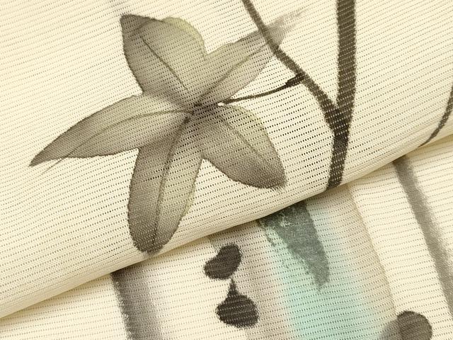 平和屋着物＊夏物 訪問着 絽 手描き 枝楓文 正絹 逸品 CABF2518tx