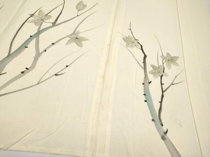 平和屋着物＊夏物 訪問着 絽 手描き 枝楓文 正絹 逸品 CABF2518tx