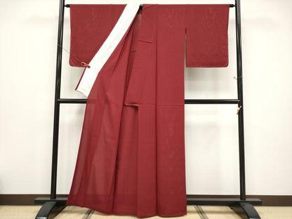 平和屋着物＊夏物 色無地 絽 紅海老茶色 正絹 逸品 未使用 CABF2520tx