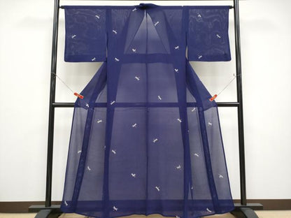 平和屋着物＊夏物 小紋 絽 トンボ 正絹 逸品 CABF2522tx