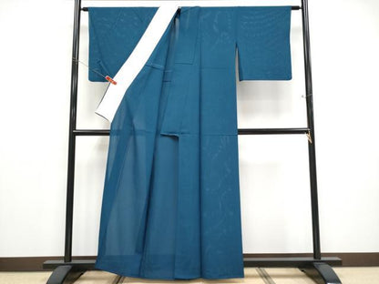 平和屋着物＊夏物 色無地 絽 藍色 正絹 逸品 CABF2525tx