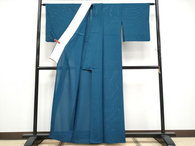 平和屋着物＊夏物 色無地 絽 藍色 正絹 逸品 CABF2525tx