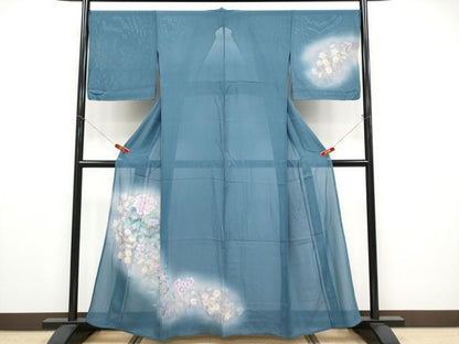 平和屋着物＊夏物 訪問着 絽 草花文 暈し染め 正絹 逸品 CABF2526tx