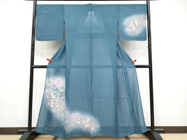 平和屋着物＊夏物 訪問着 絽 草花文 暈し染め 正絹 逸品 CABF2526tx
