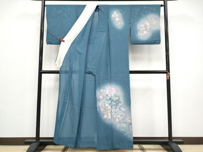 平和屋着物＊夏物 訪問着 絽 草花文 暈し染め 正絹 逸品 CABF2526tx