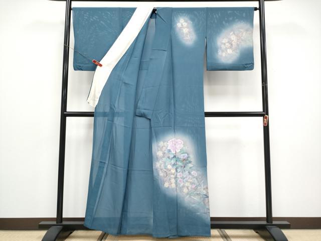 平和屋着物＊夏物 訪問着 絽 草花文 暈し染め 正絹 逸品 CABF2526tx