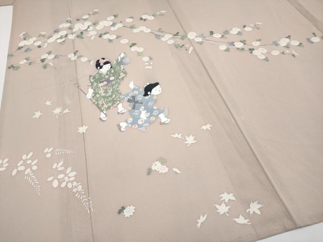 平和屋着物＊夏物　訪問着　絽　童子遊び　正絹　逸品　CABF2527tx 平和屋着物＊夏物 訪問着 絽 童子遊び 正絹 逸品 CABF2527tx
