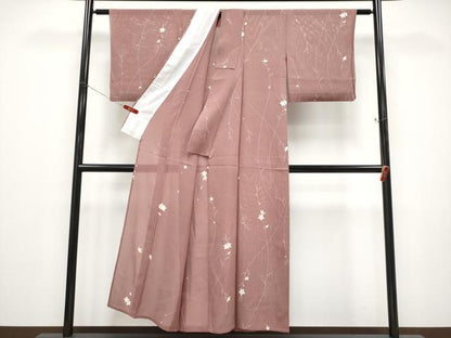 平和屋着物＊夏物 小紋 絽 枝花文 正絹 逸品 CABF2528tx