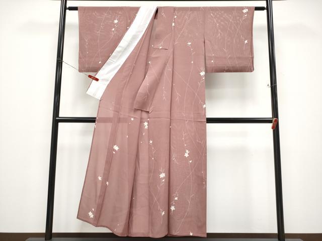 平和屋着物＊夏物 小紋 絽 枝花文 正絹 逸品 CABF2528tx