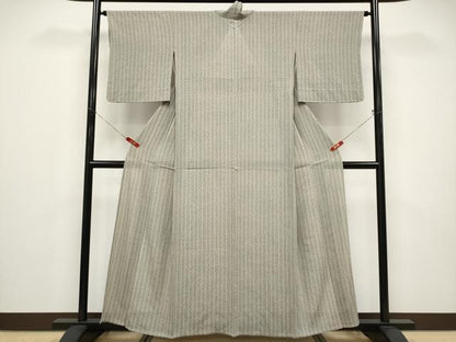 平和屋着物＊夏物 小紋 絽縮緬 枝葉間道 正絹 逸品 未使用 CABF2533tx