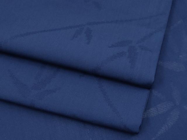 平和屋着物＊夏物　色無地　絽縮緬　笹竹紋紗　紺青色　正絹　逸品　CABF2536tx 平和屋着物＊夏物 色無地 絽縮緬 笹竹紋紗 紺青色 正絹 逸品
