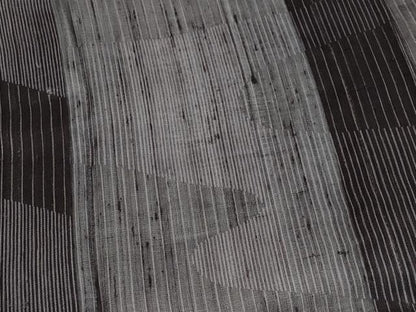 平和屋着物＊夏物 生紬 流水文 黒地 正絹 逸品 CABF2610tx