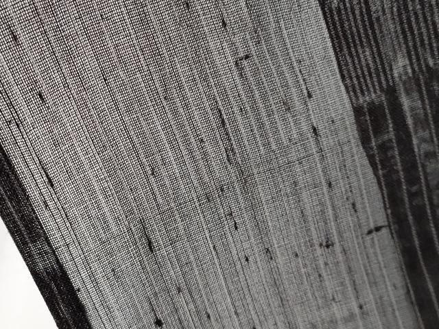 平和屋着物＊夏物 生紬 流水文 黒地 正絹 逸品 CABF2610tx