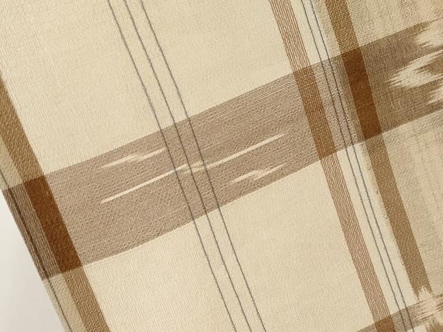 平和屋着物＊夏物 本場琉球絣 夏琉球 格子吉祥文 正絹 逸品 CABF2612tx