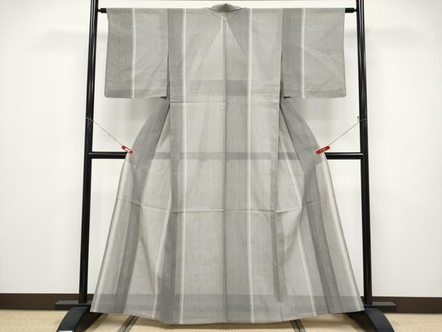 平和屋着物＊夏物 紗紬 間道 正絹 逸品 未使用 CABF2614tx