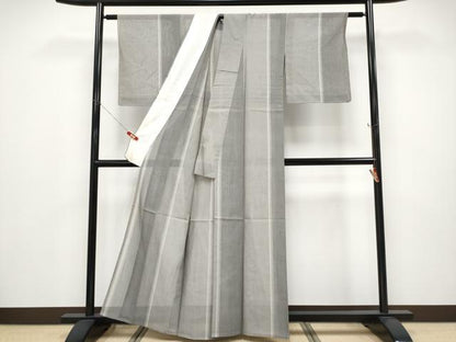 平和屋着物＊夏物 紗紬 間道 正絹 逸品 未使用 CABF2614tx
