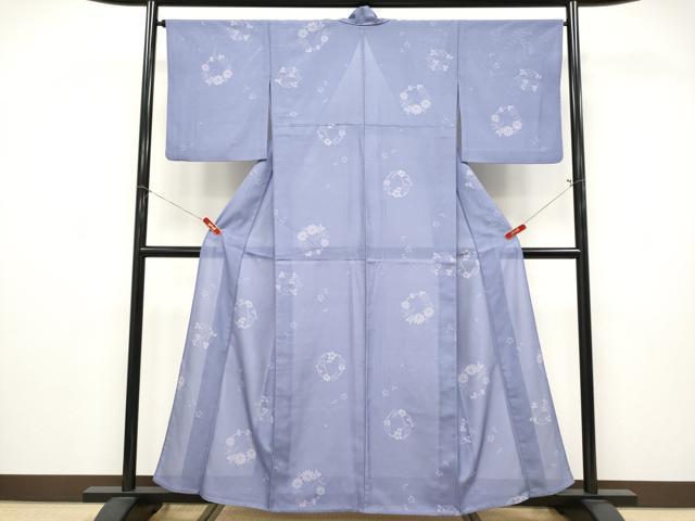 平和屋着物＊夏物 小紋 絽 花丸文 洗える着物 CABF2619tx