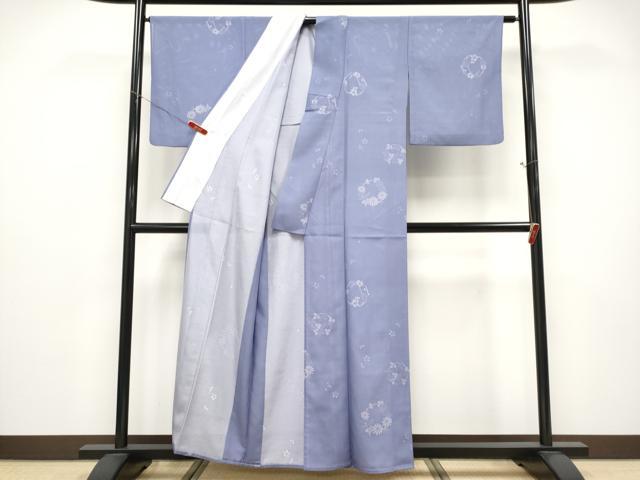 平和屋着物＊夏物 小紋 絽 花丸文 洗える着物 CABF2619tx