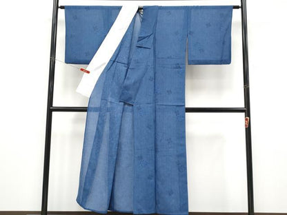 平和屋着物＊夏物 小紋 紗 舞花文 洗える着物 CABF2634tx