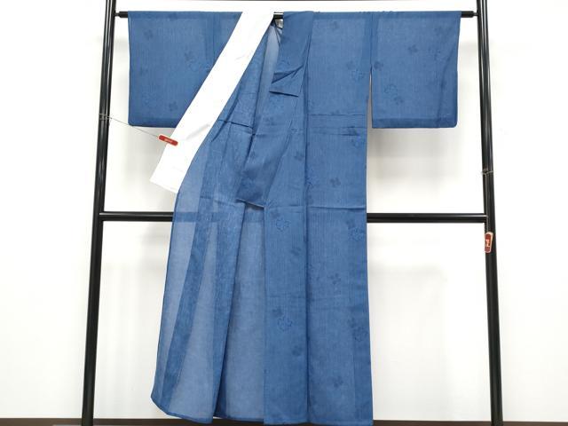 平和屋着物＊夏物 小紋 紗 舞花文 洗える着物 CABF2634tx