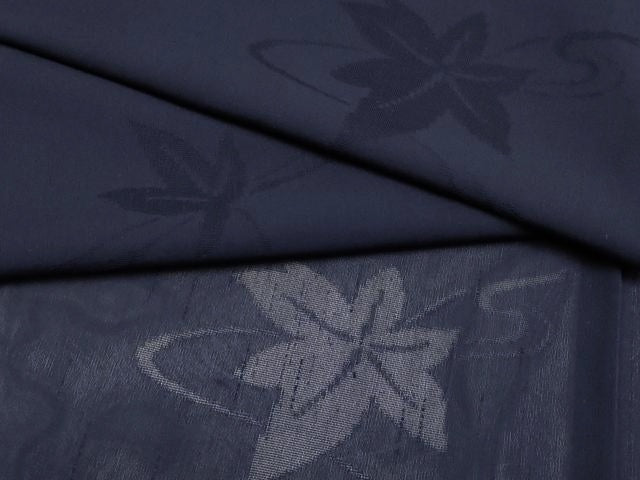 平和屋着物＊夏物 紗紬 色無地 竜田川紋紗 濃紺地 正絹 逸品 未使用 CABF2642tx