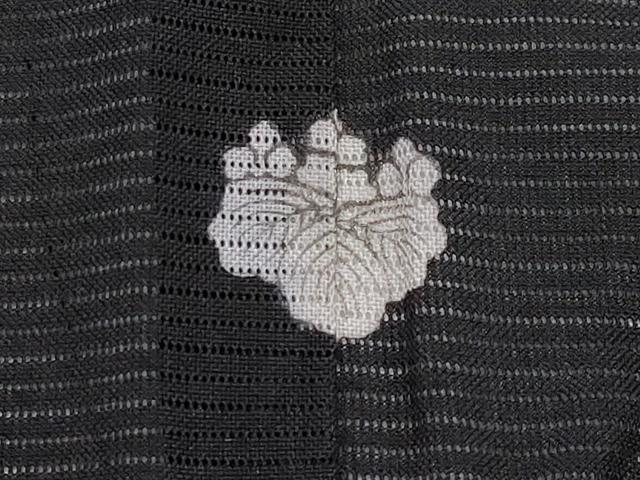 平和屋着物＊夏物 黒留袖 絽 刺繍 飛鶴草花文 金彩 洗える着物 CABF2646tx