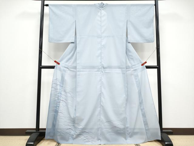 平和屋着物＊夏物 訪問着 絽 雪芝文 暈し染め 洗える着物 CABF2649tx