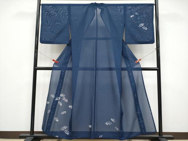 平和屋着物＊夏物 訪問着 絽 地紙草花文 洗える着物 CABF2652tx