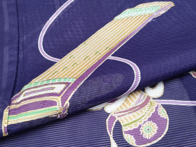 平和屋着物＊夏物 訪問着 絽 楽器文 金彩 洗える着物 CABF2653tx